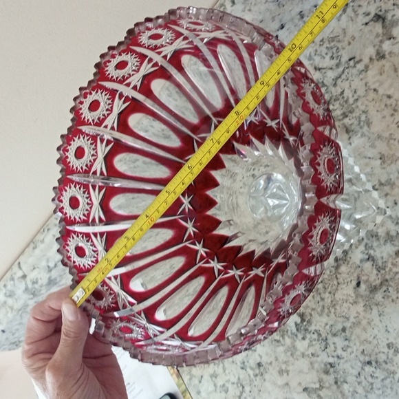 Antique ruby red glass bowl - Picture 2 of 9